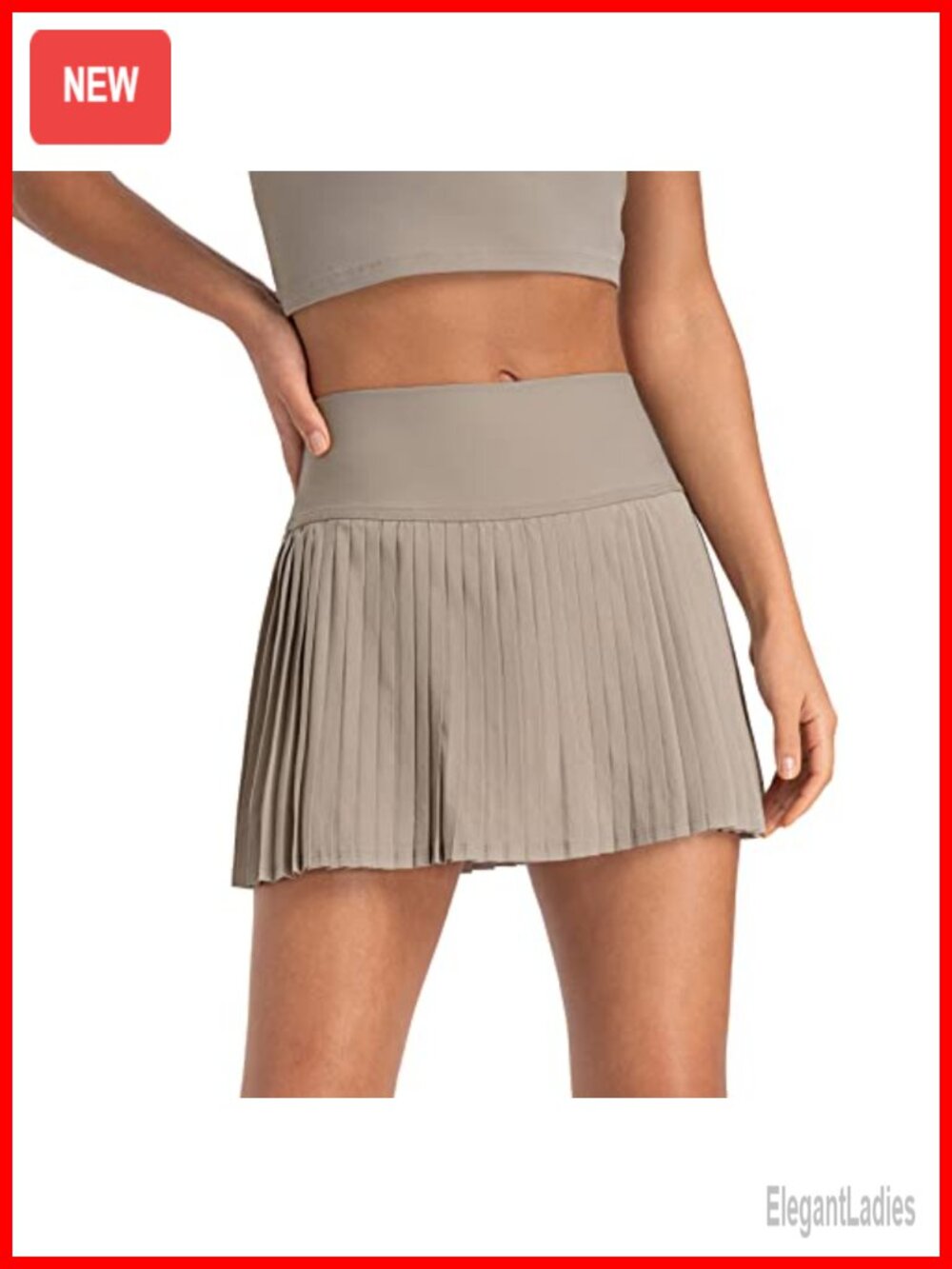 Women's Pleated Tennis Mini Skirt with Shorts 3" Inseam, Side Pockets